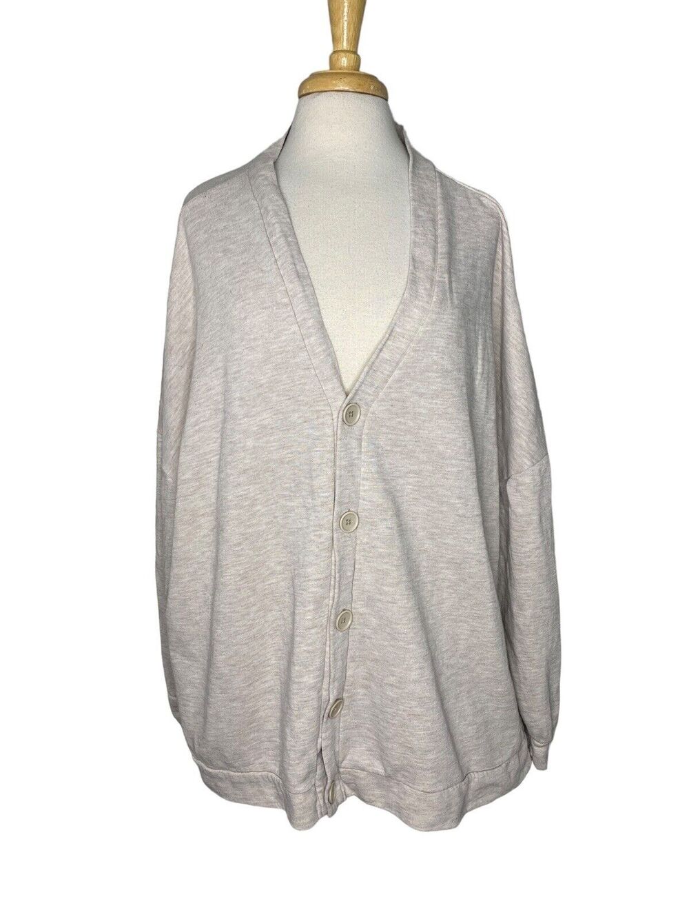 ASOS 4505 Oversized Cardigan Jersey Beige Oatmeal Marl Size Small Women 1857132